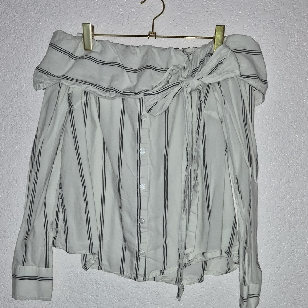 Striped Off-Shoulder Women's Top